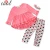 Import Long skirt  trousers and headwear with Irregular ruffle + digital print 3Pcs ruffle girls clothing set from China