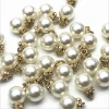 LONGYAO   Round White Pearl Beads Loose Garment Scrapbook Beads Jewelry Making Crafts