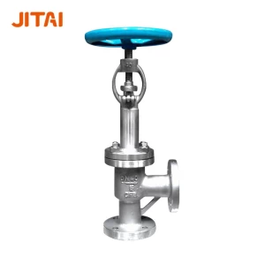 Low Pressure Ss DN40 Bellow Seated Angle Pattern Globe Valve