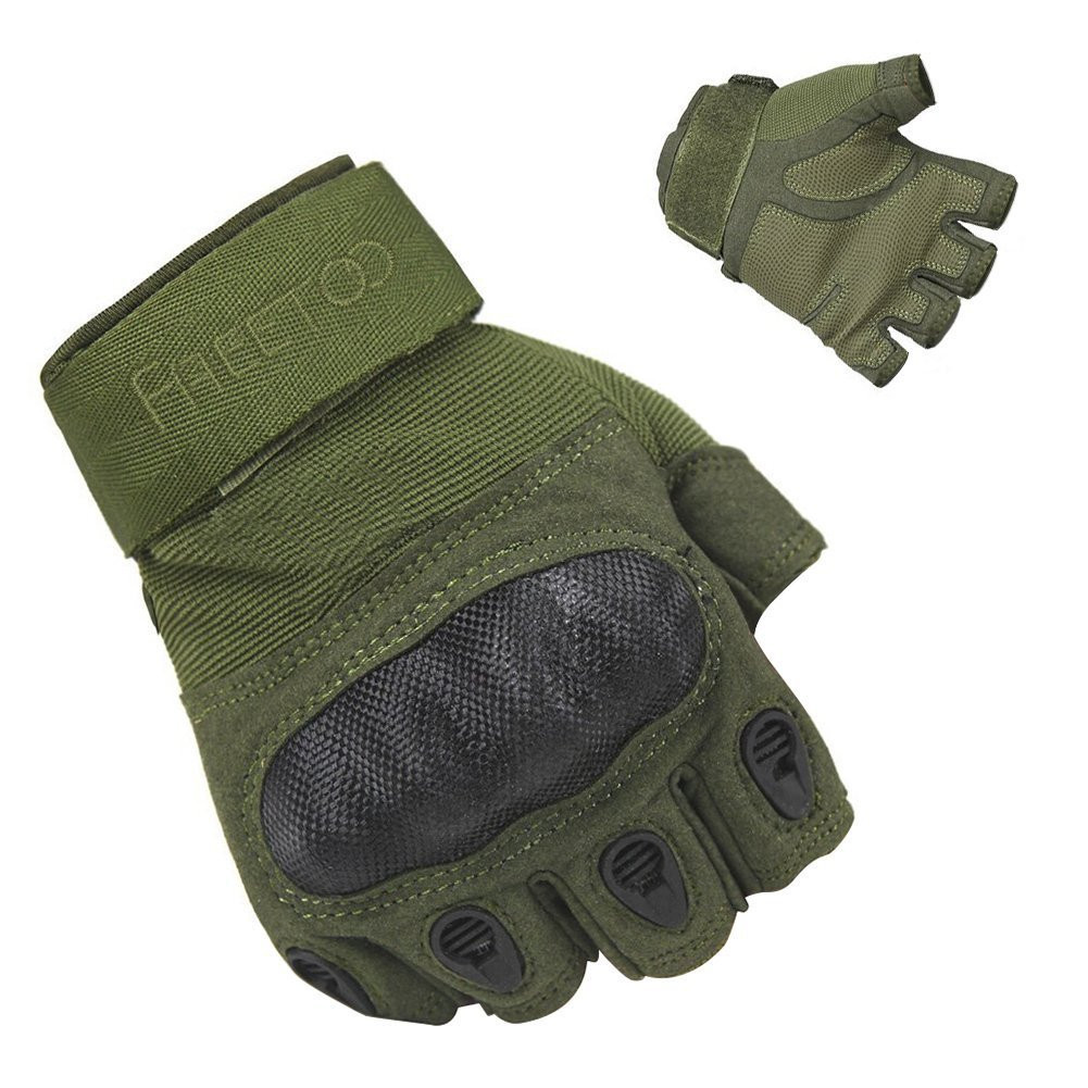 Low price profession durable wear slip resistant custom hunting military tactical half gloves