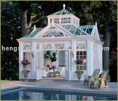 luxury beautiful white steel garden greenhouse