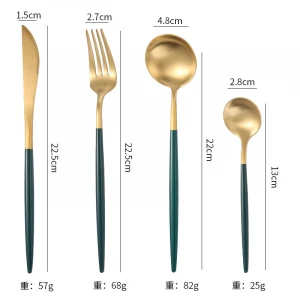 Luxury Gold Plated Cutlery Set Stainless Steel Cutlery Sanding Polish Gold Flatware Set