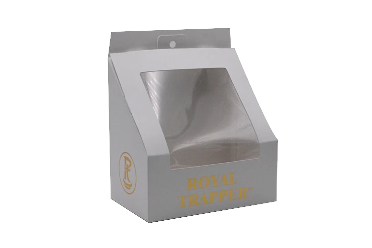 Luxury printing white  kraft paper box  custom size mailing gift box baseball cap paper packaging box with plastic window