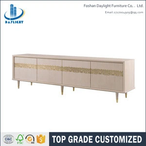 Luxury stainless steel decoration wooden TV stand cabinet pictures