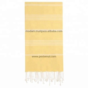 Luxury Yellow Colored Snazzy Pestemal Bath Towel with Oversized Rectangle Shape from Manufacturer in Denizli Turkey %100 Cotton