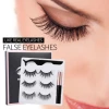 Magnet false eyelash three pairs of self-adhesive eyeliner liquid set thick magnetic eyelash suction case