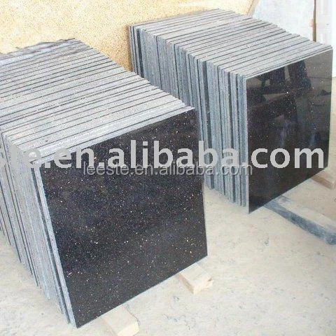 Many Types of wall cladding design Polished Black Galaxy Granite Paving Stone tile