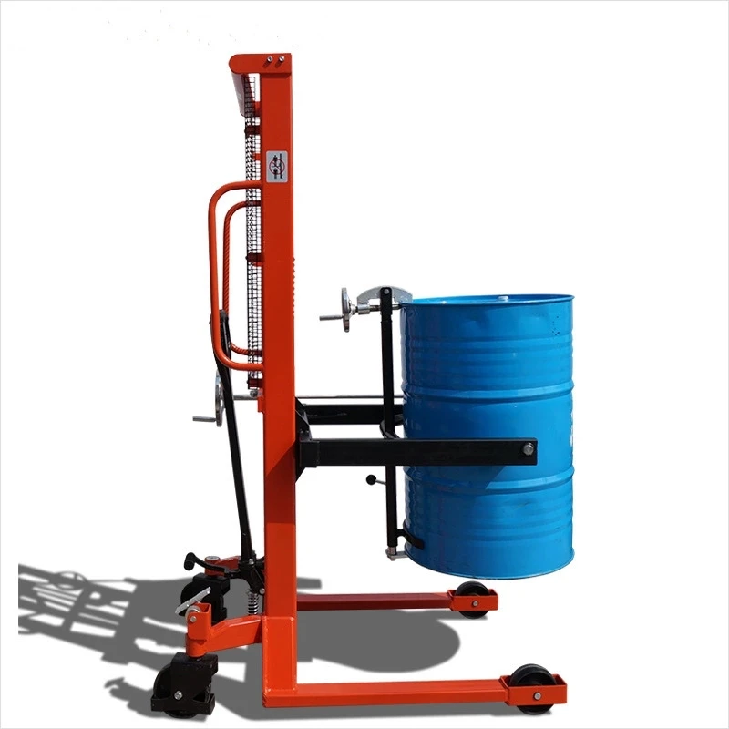 Material Handling Equipment Factory Directly Sell Geared Oil Drum Lifter / Stacker with 350kg Loading Capacity Lift The Oil Drum