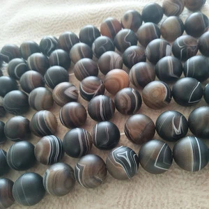 Matt Natural Brown Color Froasted Gemstone Loose Beads