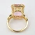 Import Megan high quality Wholesale Pink red Copper gold Glass Crystal stone love gift Finger Ring For Women jewelry custom trendy lady from China
