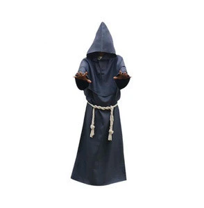Men Monks Robe Clerical Medieval Friar Priest Cosplay Clothing Halloween Costumes