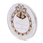 Merry Christmas Santa Claus Silver Plated Commemorative Challenge Coin Token Art