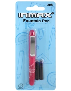 metal clip Cartridge pen with ink cartridge 1PK set / Fountain Pen 1pc in blister card