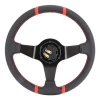 Metal + Leather Car Modified Racing Sport Horn Button Steering Wheel, Diameter: 35cm