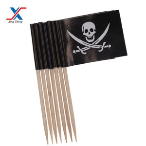 Mini Double knife pirate Paper Food Picks Dinner Cake Toothpicks Cupcake Decoration Fruit Cocktail Sticks Party Topper S