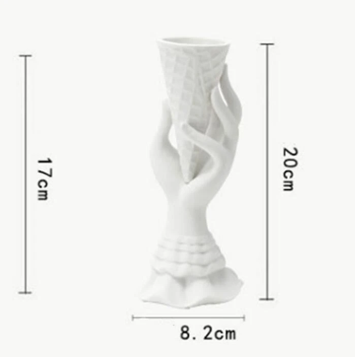 Modern Art Flower Decoration Vase Simple Ceramic Vase Hand Shape Vases Ceramic Ornament
