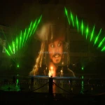 Modern Art Outdoor 3d Laser Water Screen Movie Fountain Show With High Definition Projector