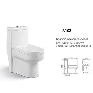 Modern Ceramic Elongated Toilet Bowl Gravity Flushing Siphonic One-piece Water Closet