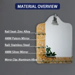 Modern Design Double Layer Gold Cheap Vanity Wall Mount Cosmetic Toilet Shelf Mirror Bathroom Mirror