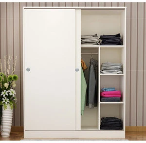 Modern Economic Type Wooden Sliding Door Cabinet Rental House Small Bedroom Simple Design Wardrobe