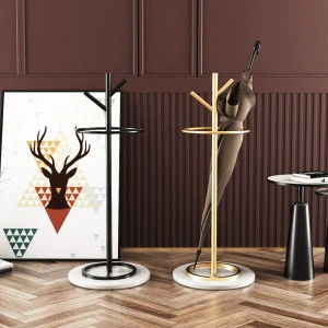 Modern minimalist iron umbrella stand with marble base Metal umbrella stand