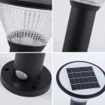 Modern Outdoor Backyard 7w IP65 Waterproof landscape Path lawn lamp post security bollards solar led garden lights