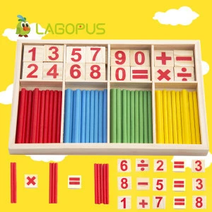 Montessori Math Toy Wooden Number Math Game Sticks Educational Toy Puzzle Kids Learning Teaching Aids Set Child Birthday Gift