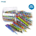 Multi colored 3.5 kids custom pencil yellow color twist wax printing shrink wrap 288pcs hb 2b color pencil set in ruler tube box