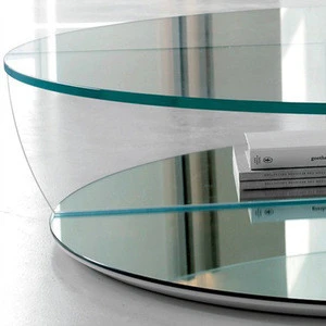 N781 Italia Round Glass Coffee Table, Glass Cutting Dinning Table Glass End Table
