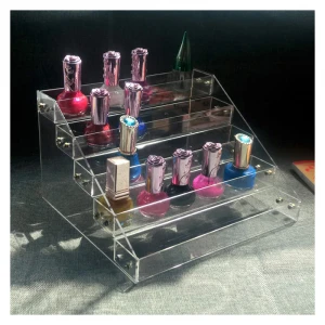 Nail polish display shelf Acrylic cosmetic storage display shelf can be customized according to drawings and samples