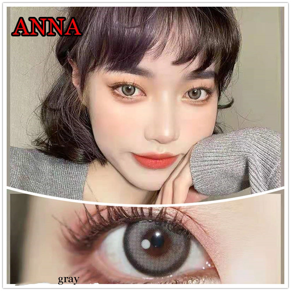 Natural Colored Contact Lenses 14.50mm Yearly Eye Lenses Color Contacts Lens For Cosmetic Eye Anna Gray