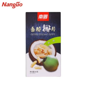 Natural healthy snack high quality Coconut chips small box package 60g
