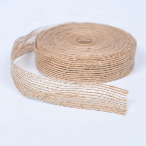 Natural Jute Burlap Hessian Lace Ribbon Roll Vintage Wedding Decoration Party Christmas Crafts Gift Wrapping