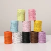 Natural Raffia Paper Yarn Twine String Ribbon with Metallic Wire for Craft Packing