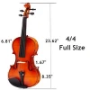 Natural Solid Wood Satin Acoustic Starter Kit 4/4 Full Size Violin
