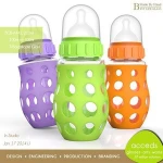 Natural Stylish Pyrex Glass BPA Free Juice/Milk Baby Feeding Bottle