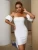 Import New arrival Bodycon Wear Elegant Strapless Ladies White Bandage Dresses Evening 2022 from China