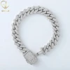 New Arrivals Iced Out Round Cut With Dazzling VVS Moissanite Diamond Hiphop Cuban Link Chain Bracelet