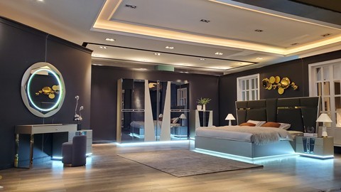 New design hot selling bedroom furniture bedroom suite with LED light