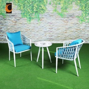 New Design Rope Weaving Outdoor Dining Restaurant Coffee Shop Cafe Chairs And Tables Furniture