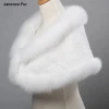 New Fashion Women Real Fox Fur and Rex Rabbit Fur Poncho Fashion Married Bride Shawl