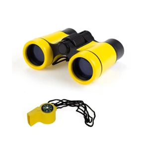 New Outdoor Set for Kids - Binoculars, Flashlight, Compass, Whistle & Magnifying Glass. Explorer Toys Kit for Playing, Camping