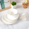 new products 2020 bone china gold rim dishes plates ceramic for wedding and restaurant dish set dinner