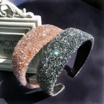 New PU Cortex Headband Full Rhinestone Headband Wide Transparent Colored Diamond Hairband Fashion Women Like Candy  Headband