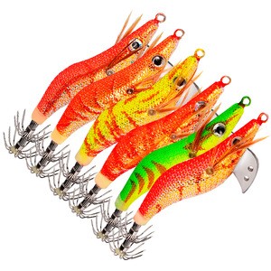 New Style 10.2 CM 12.5G Fishing Lure Squid Jigs With 2.0#,2.5#,3.0# Fishhook ,6 colors,Artificial Fishing Bait For Squid