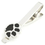 Novelty Black Enamel Dog Paw Tie Clip