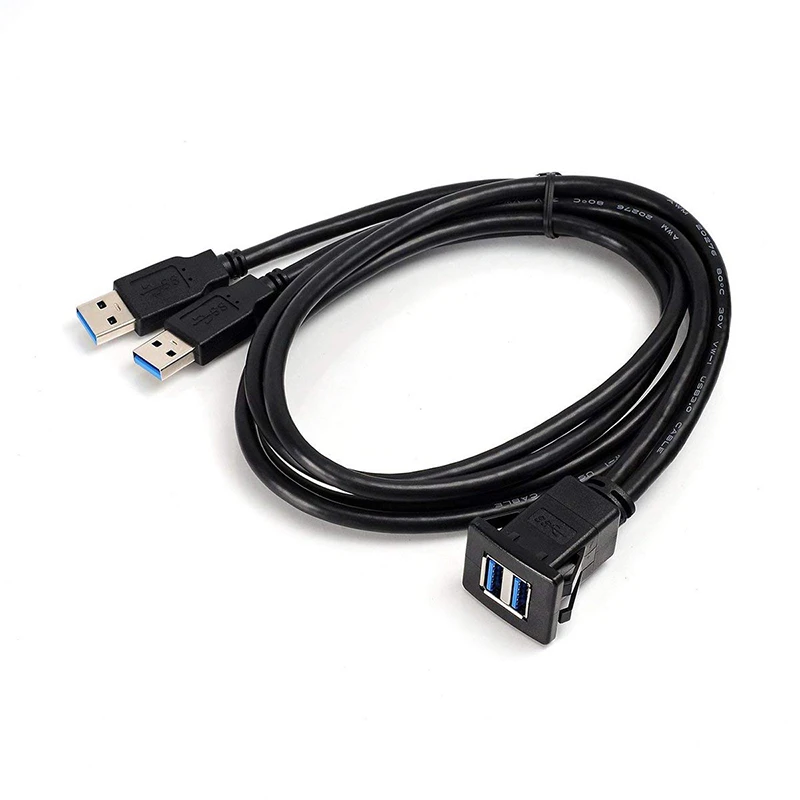 OEM Factory 2M car dashboard Dual USB 3.0 Flush Mount Extension Cable