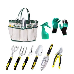 OEM innovative 9pcs zen Garden Glove power lithium garden  Transplanting Trowel Garden Tools Set 6 Pcs Hand Tool