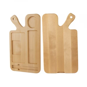 OEM/Wholesale Safety Health Rubber Wood Separate Fast Food Tray Serving Board Compartments Dinning Plate Tableware Dish