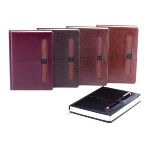 office product leather diary Recycled personalized executive dairy/notebook printing with pen